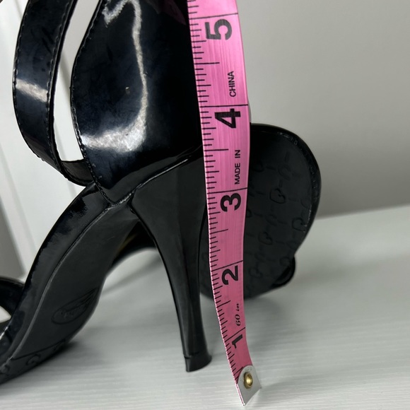 Candie’s patent leather look strappy heels. Size 8. 3 1/2” inch stiletto heel. - Picture 4 of 5